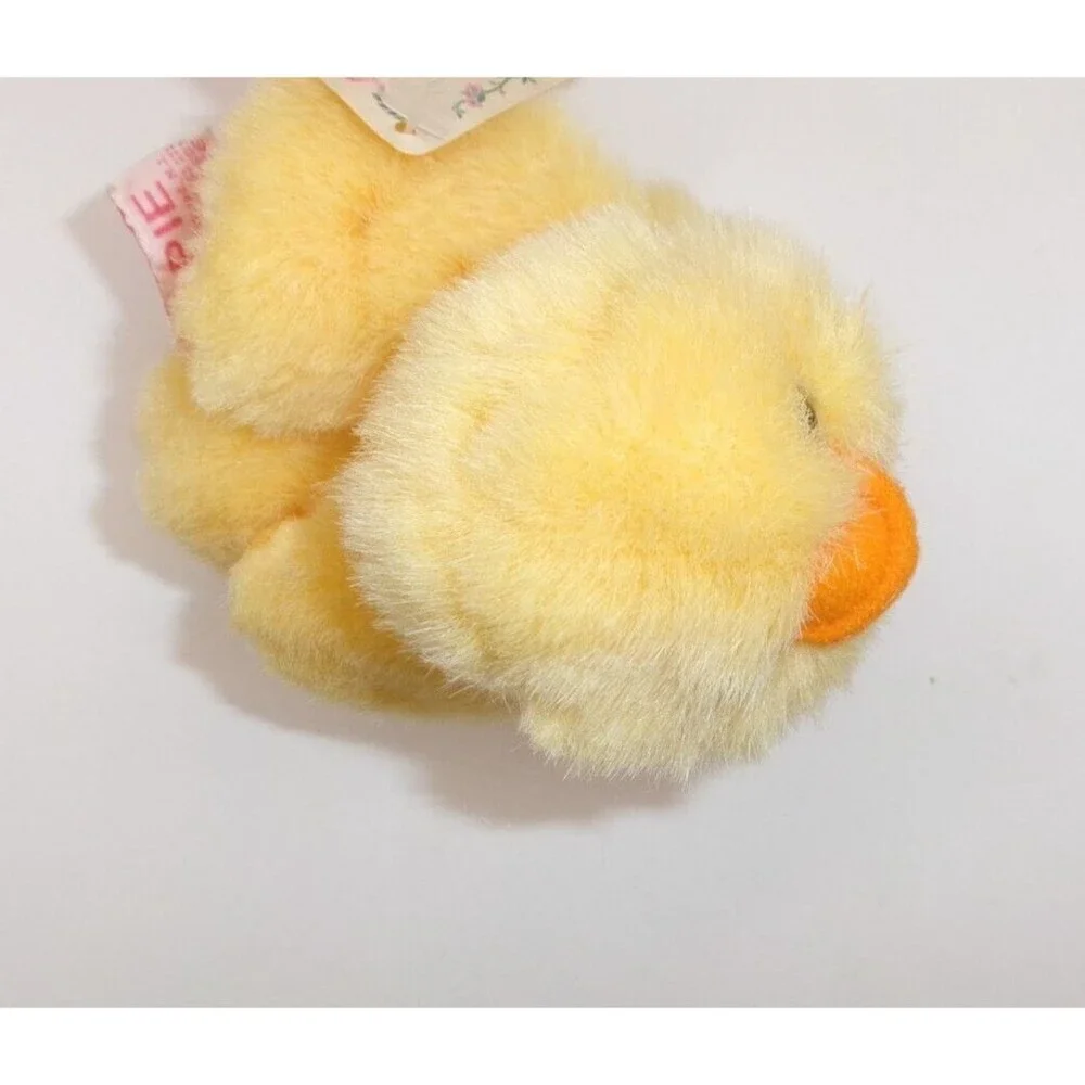 Russ Berrie Chappie Chick Plush Stuffed Animal Wearing Blue Gingham Bow Tie Tag